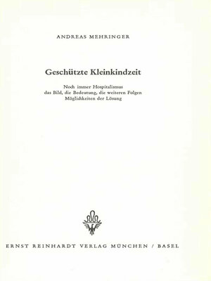cover image of Geschützte Kleinkindzeit